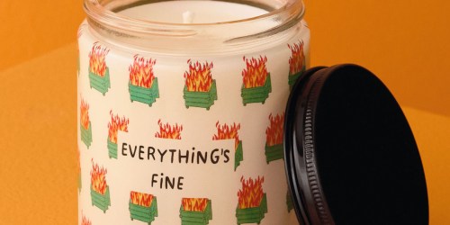 Hallmark Dumpster Fire Everything’s Fine Jar Candle Now Available (Fun Gift Idea!)