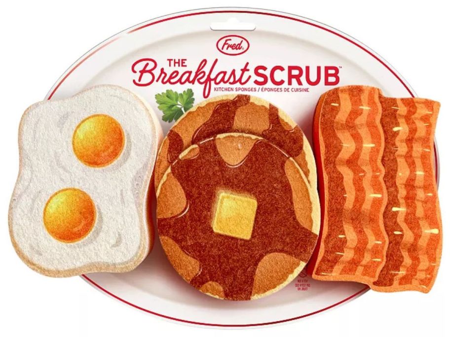 Sponges shaped like breakfast foods