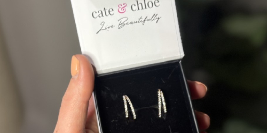 Cate & Chloe Crystal Double Hoop Earrings Just $16.80