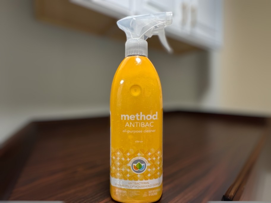 a Method Antibacterial All-Purpose Cleaner Spray Bottle on a kitchen counter