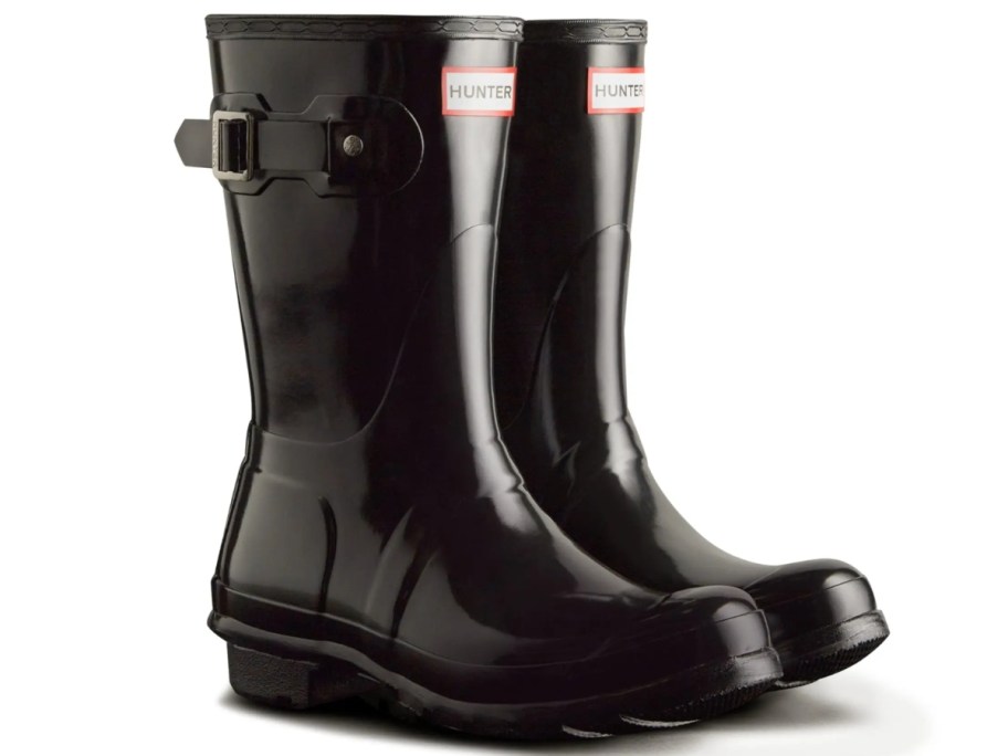 stock image of women's original hunter boots in glossy black