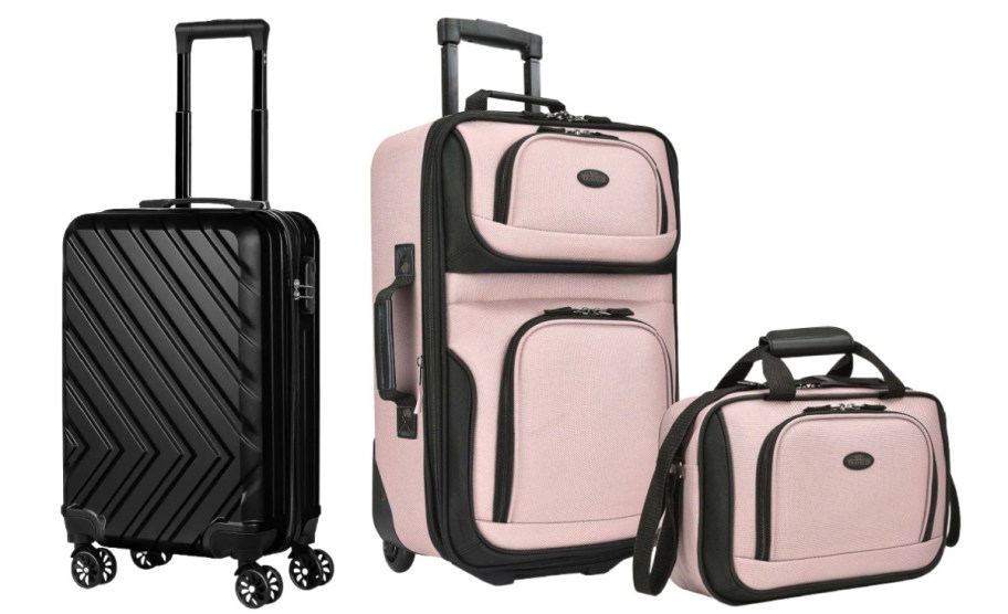 kohls black and pink luggages 