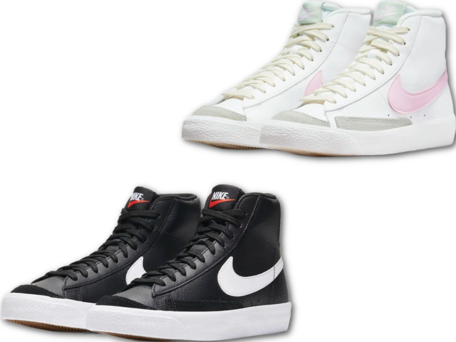 Stock images of two Nike Blazer Mid '77 Big Kids Shoes