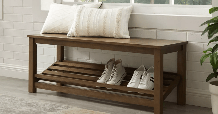 Up to 70% Off Target Furniture | Solid Wood Entry Bench Just $109.99 Shipped (Reg. $220)