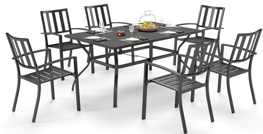 Stock image Sunshine Valley 7 -Piece Black Patio Dining Set