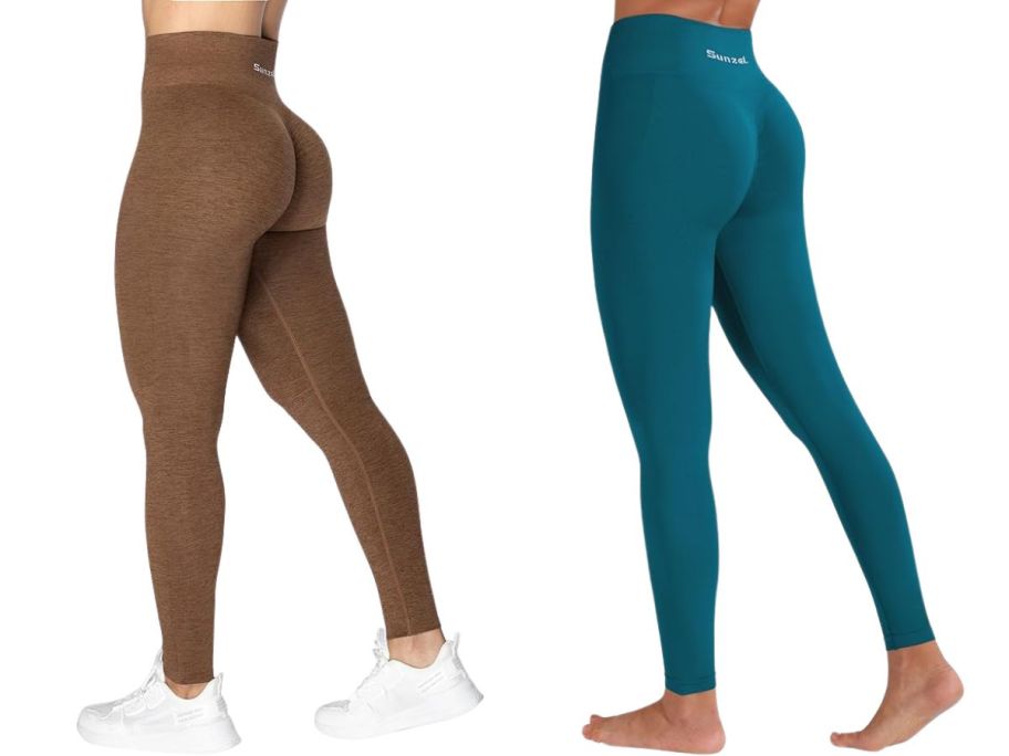 two women wearing Sunzel Women's Scrunch Butt-Lifting Leggings