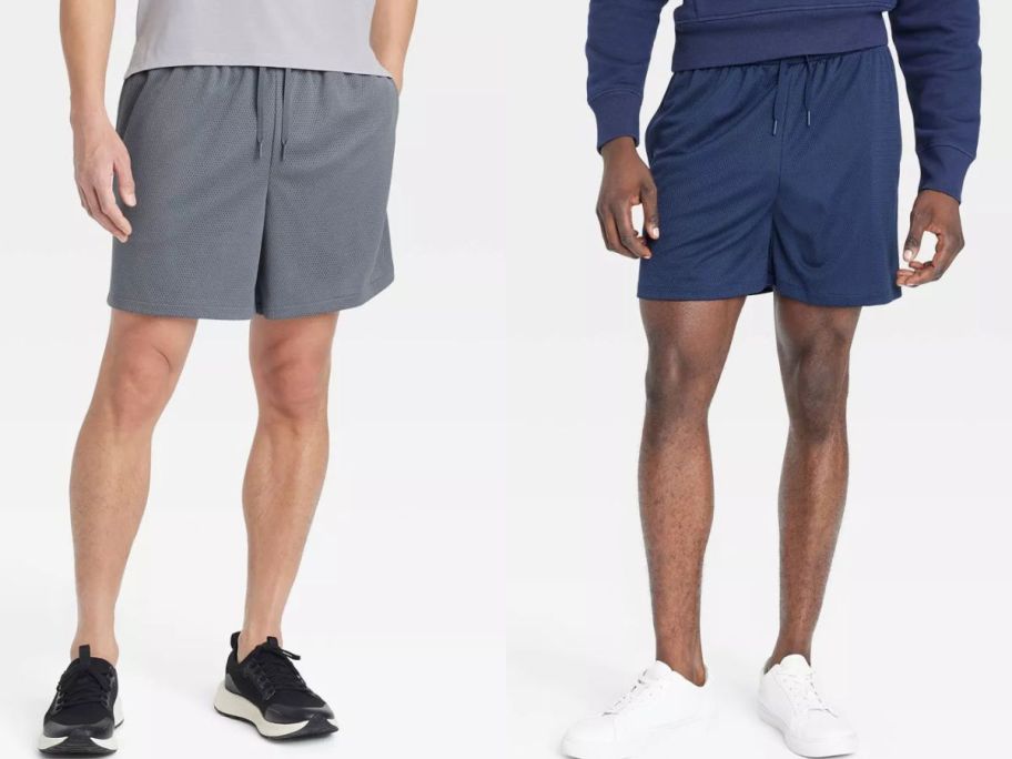 stock images of two men wearing All in Motion Mesh Shorts