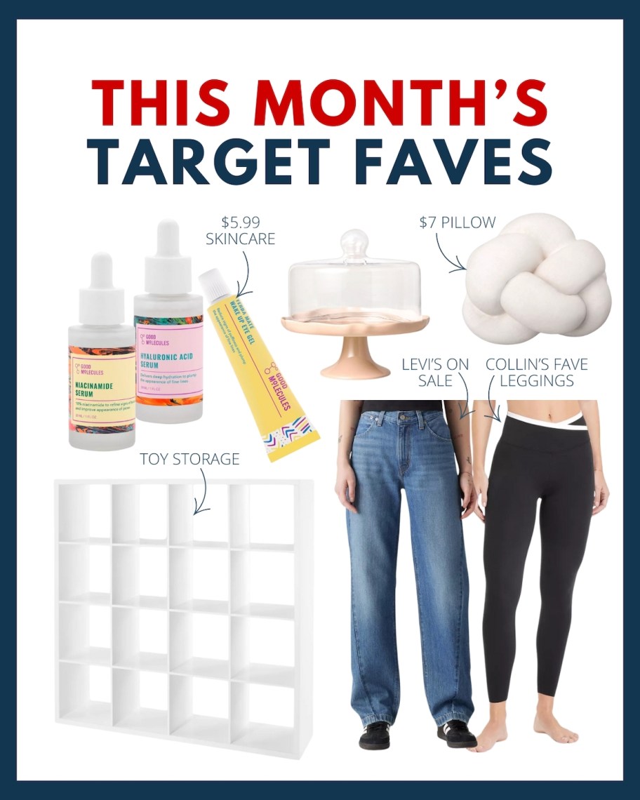 the month's target finds graphic with random stock photos