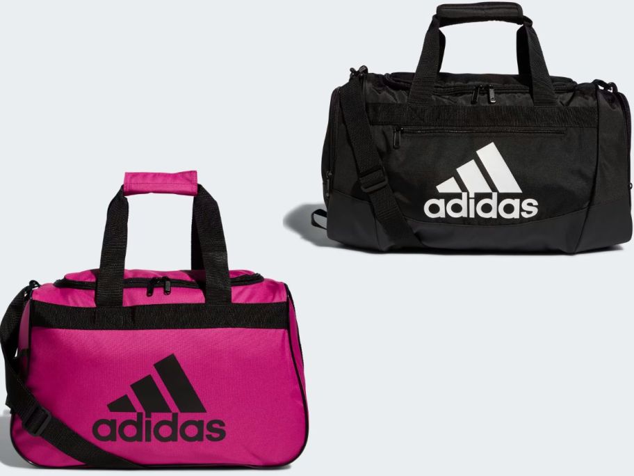 Stock images of two adidas Duffel bags