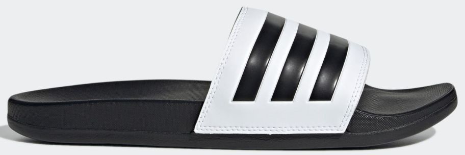 A adidas men Adilette Aqua Slide in black and white