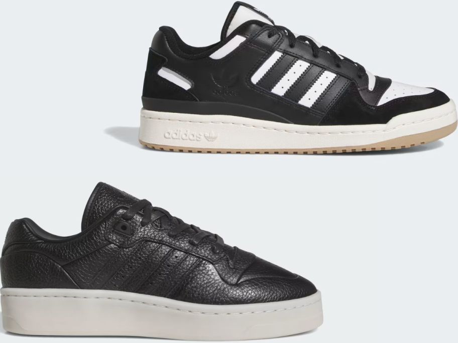 stock images of two adidas adult sneakers