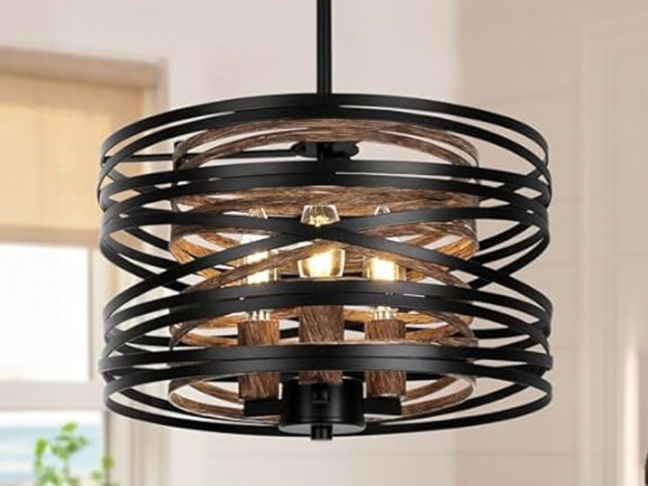 black and brown chandelier 