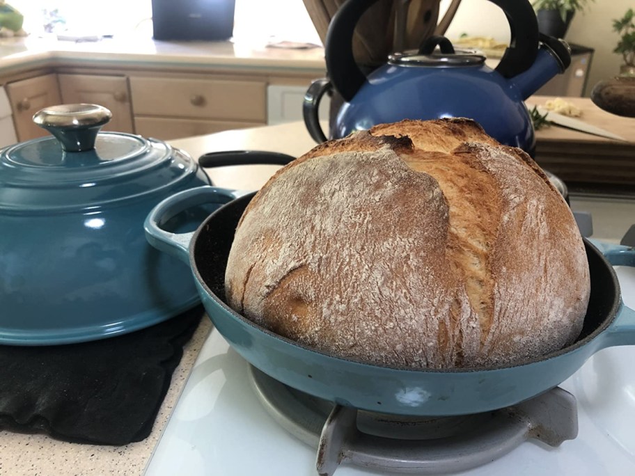 teal grey le creuset cast iron bread oven 