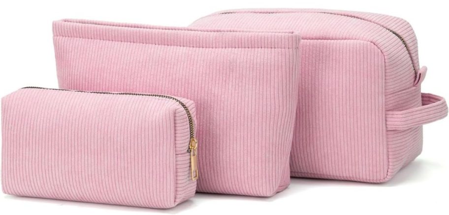 Cosmetic Bag 3-Piece Set - Pink stock image