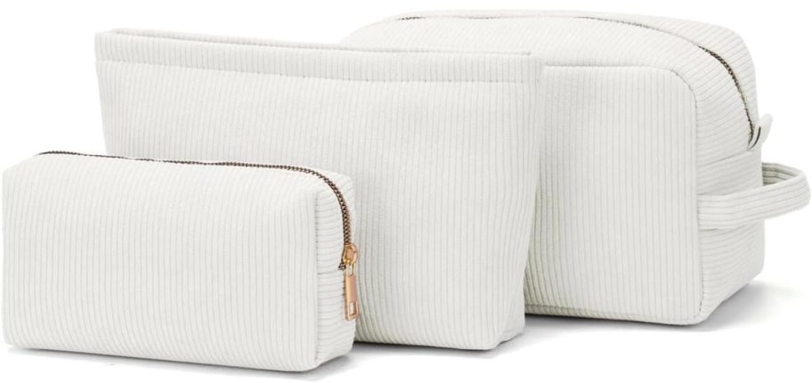 Cosmetic Bag 3-Piece Set - Cream White stock image