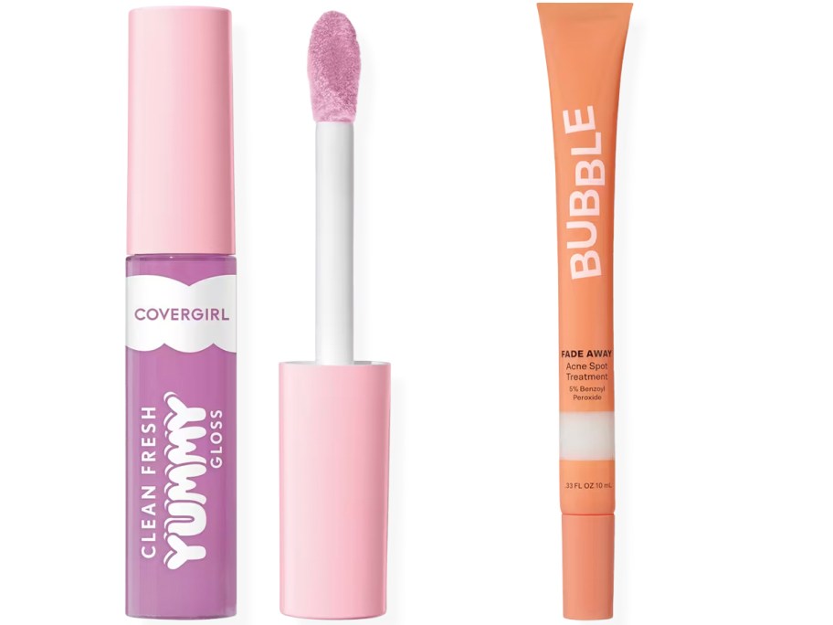 covergirl and bubble lip gloss and acne treatment