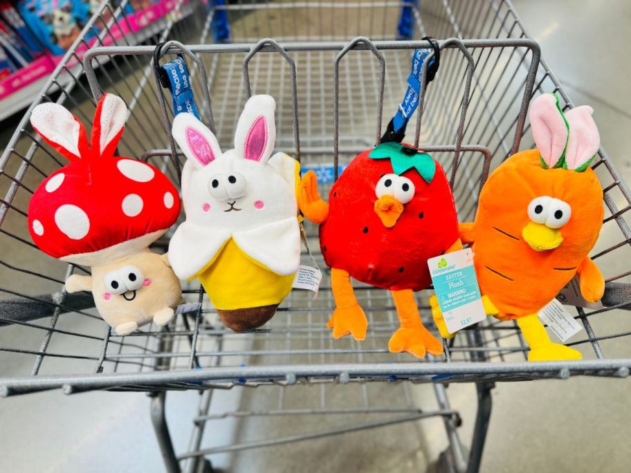 Easter Food Character Plush in cart in store