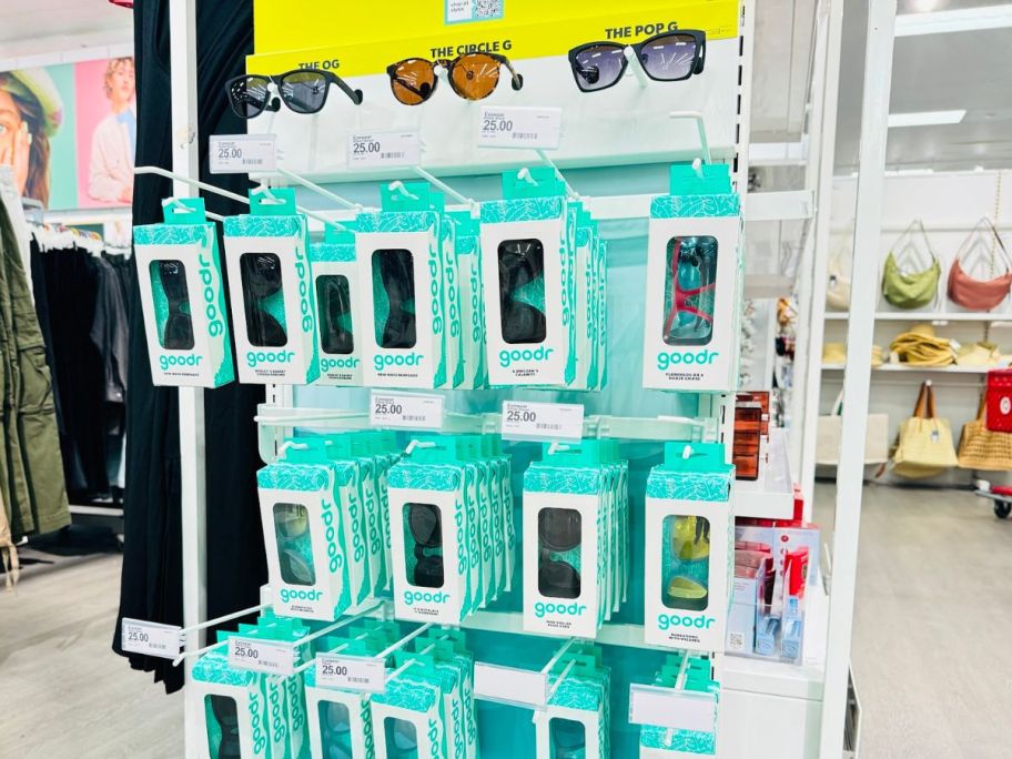 a goodr Sunglasses Display at Target