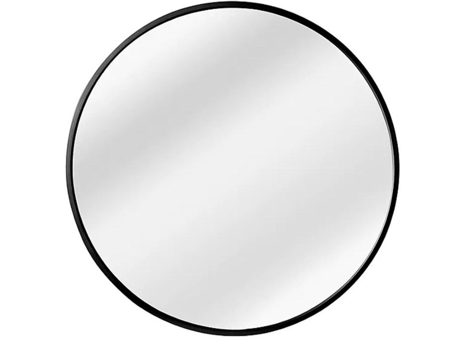 round mirror with black frame