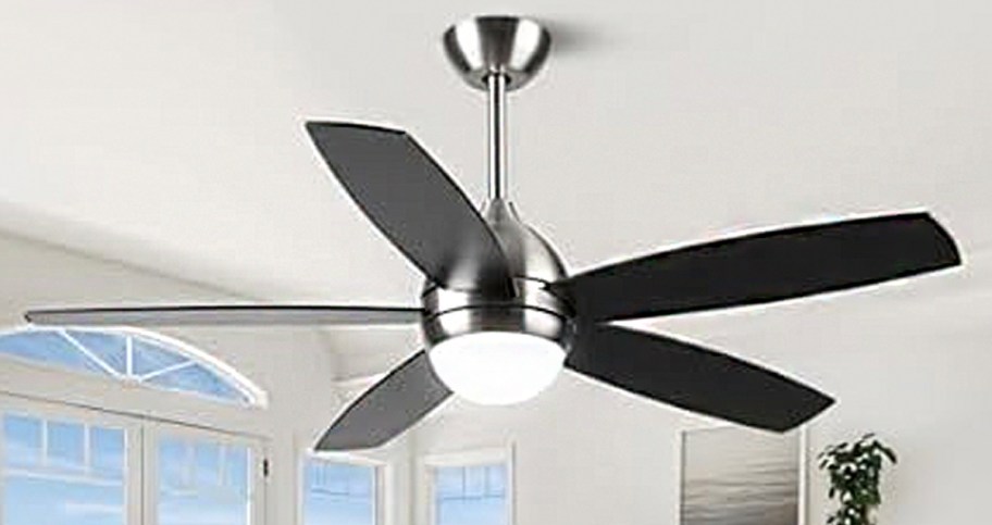 black ceiling fan with light 