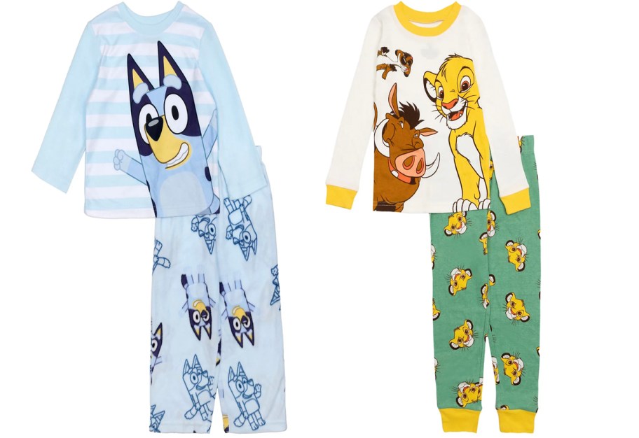 bluey and lion king boys pajamas