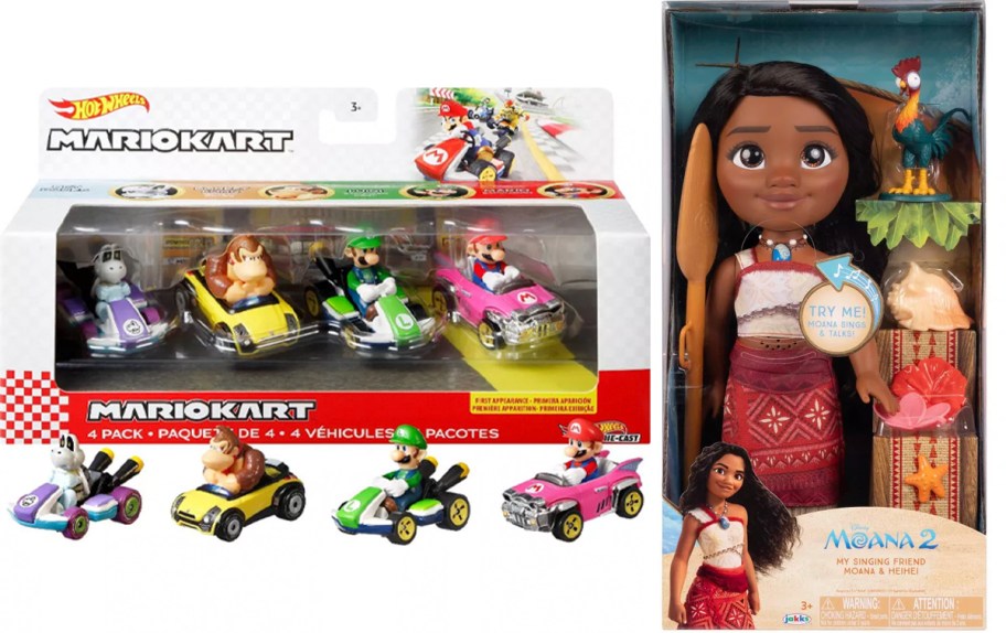 mario kart and moana toys 