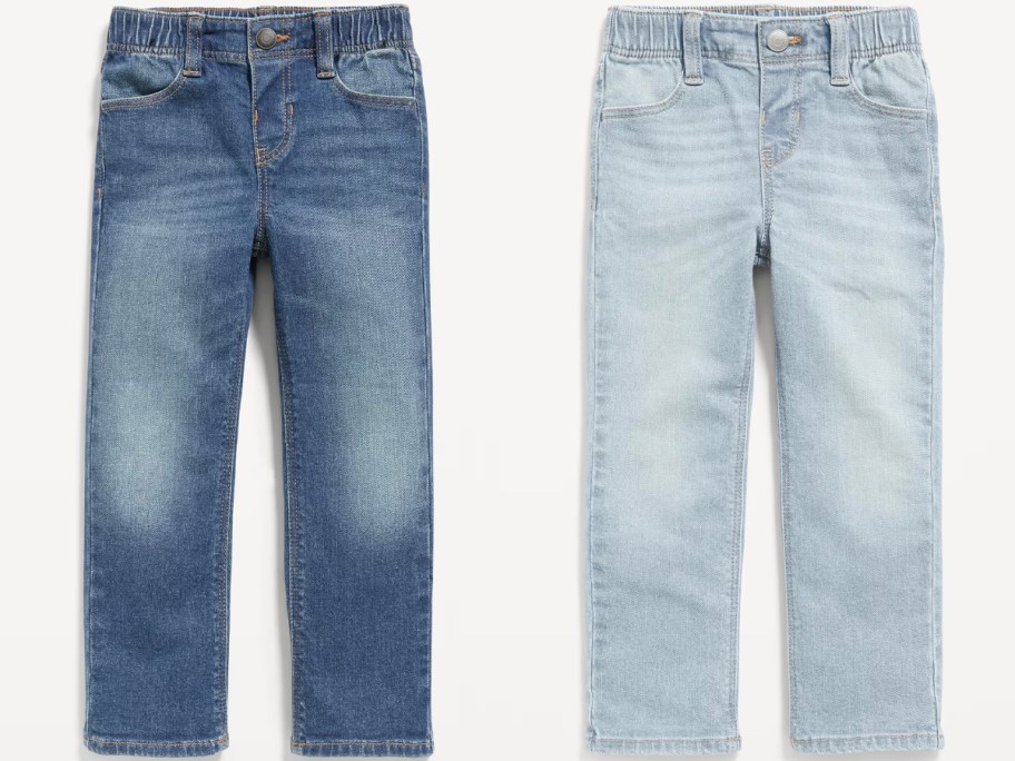 two pairs of blue toddler jeans