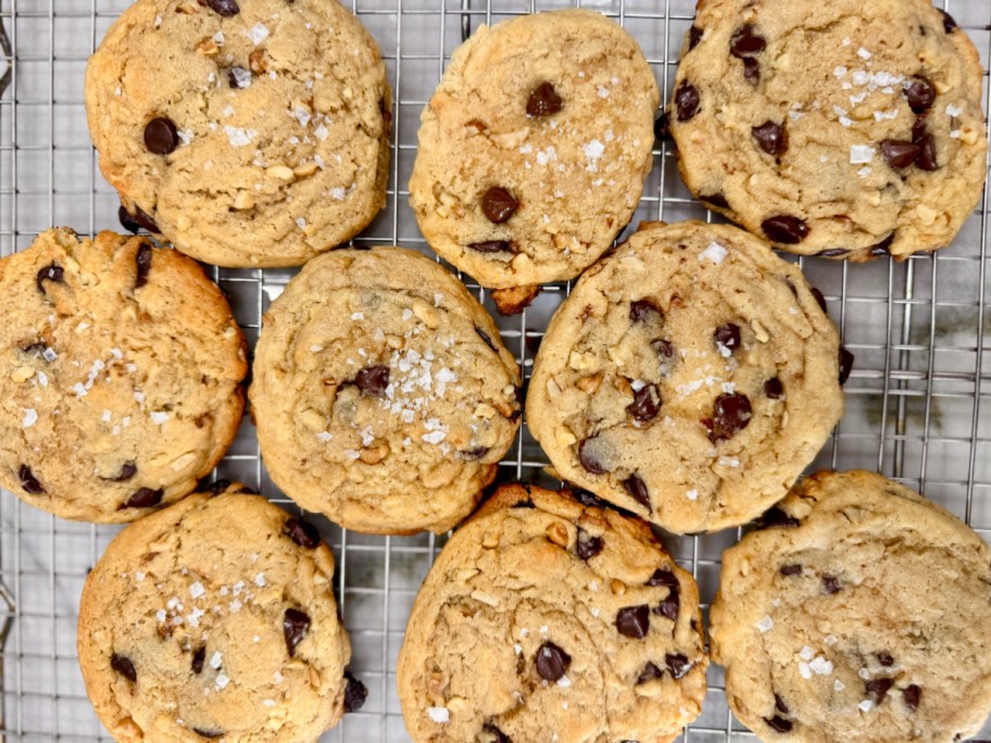 sourdough cookies cooling after baking