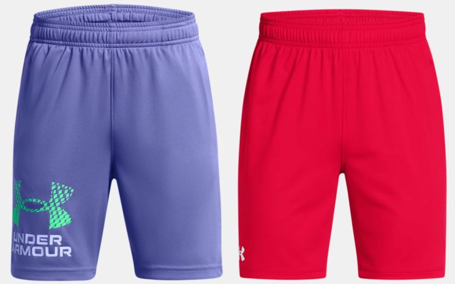 purple and red boys shorts