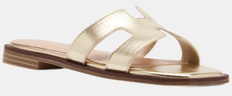 gold flat sandals