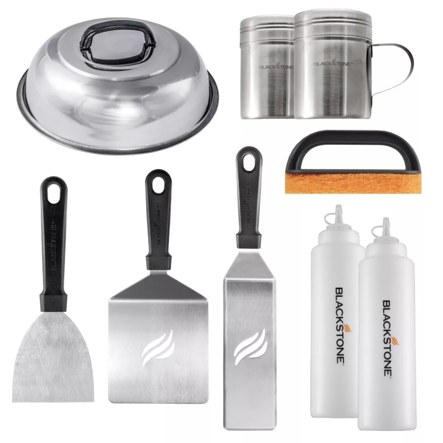 a set of Blackstone grill accessories