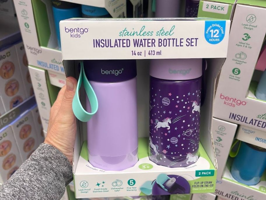 Bentgo 2-Pack Kids Stainless Steel 14oz Water Bottle Set