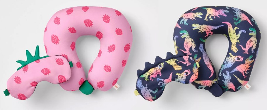 Cat & Jack Kids' Neck Pillow and Eye mask Set