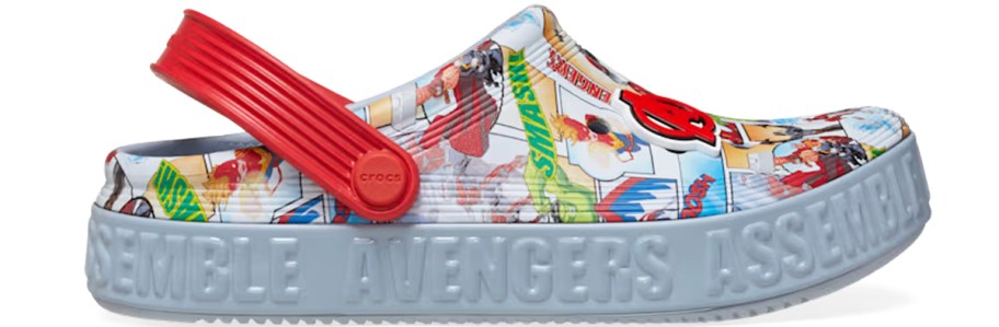 Avengers print crocs clog