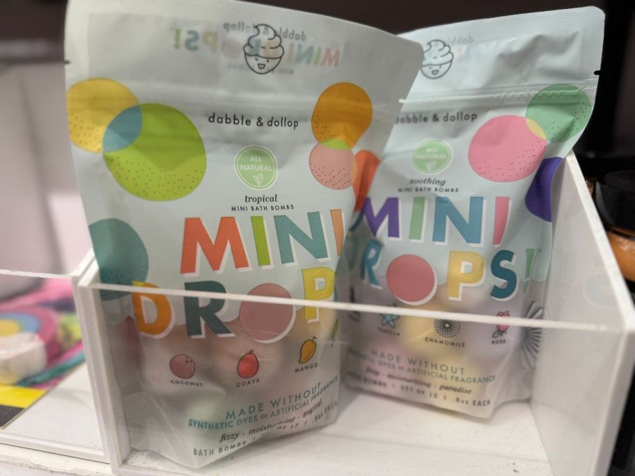 Dabble and Dollop Mini Drops Bath Bombs in a store