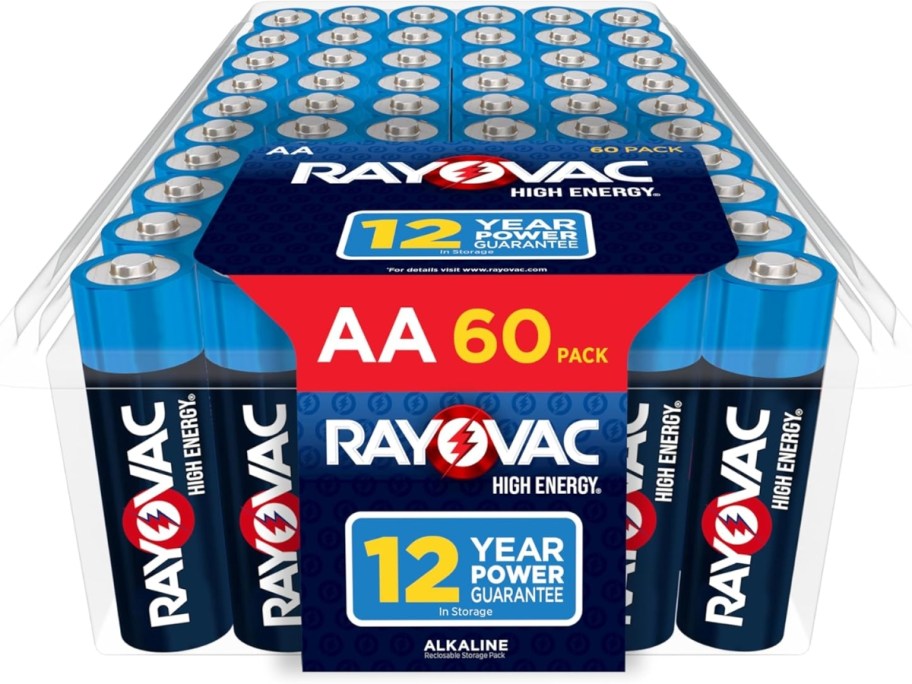 a pack of 60 Rayovac AA batteries