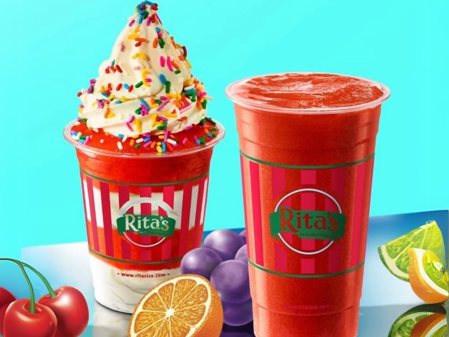 2 cups of Rita's Italian Ice Kool-Aid Tropical Punch flavor