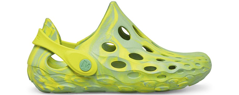 green and yellow water shoe
