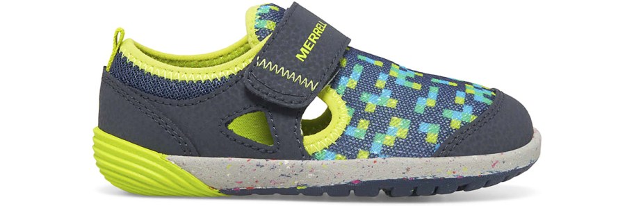 blue and green kids water shoe