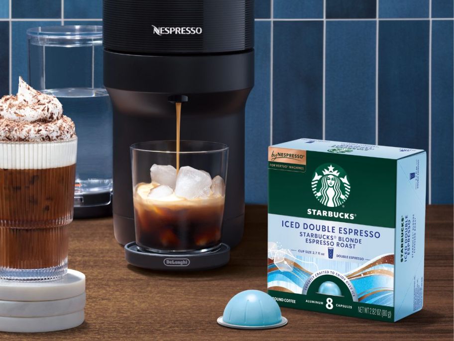 Nespresso Starbucks Espresso Pods and a coffee maker