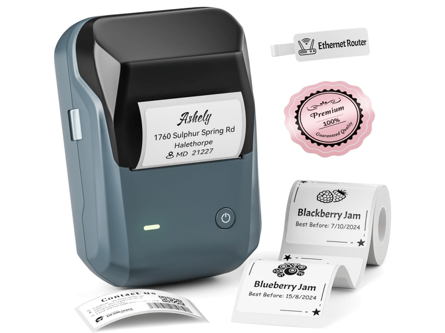 Niimbot Bluetooth Label Maker with printed labels