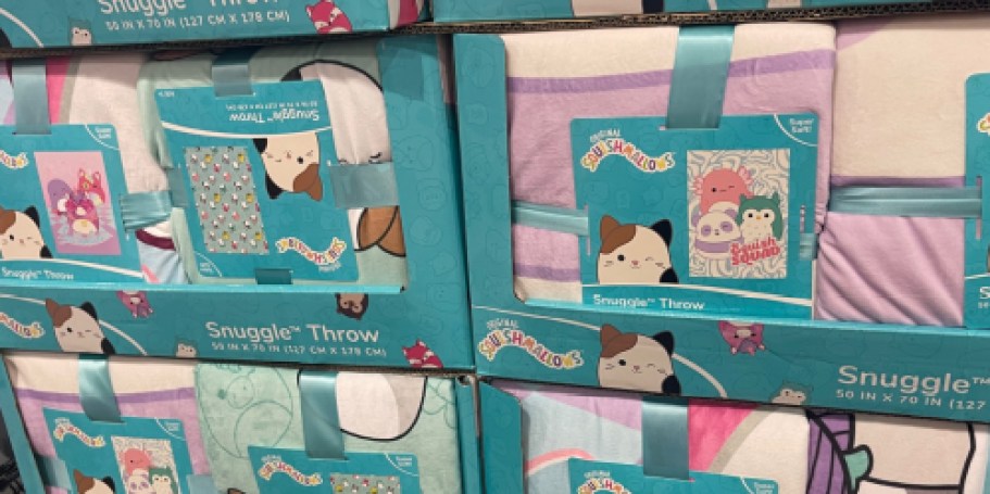 Squishmallows Snuggle Throw Blankets Just $9.99 Shipped on Costco.online (Reg. $17)