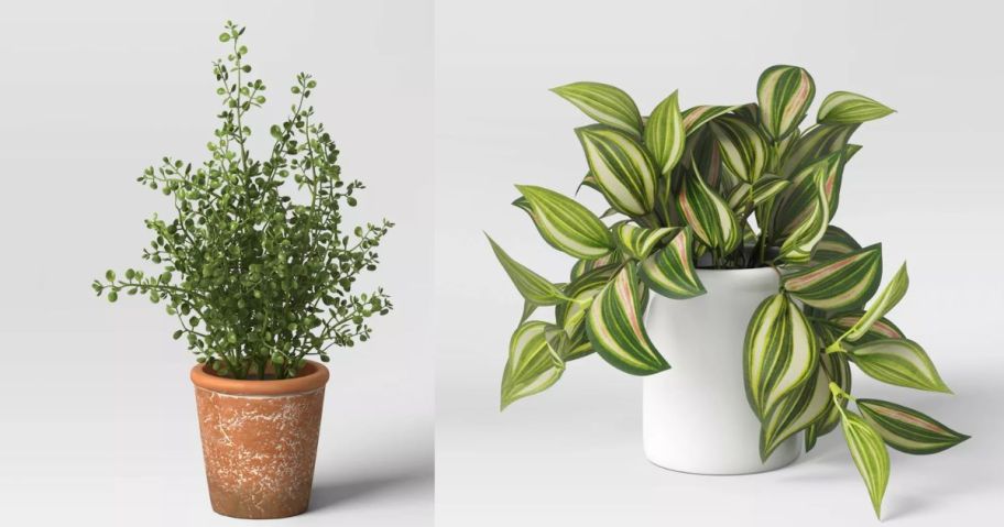 2 potted artificial green plants from Target