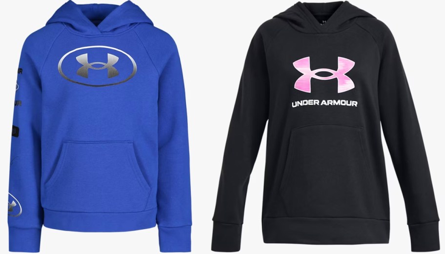blue and black under armour hoodies