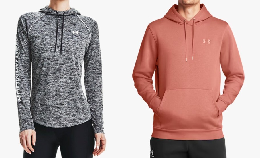 woman in grey hoodie and man in burnt orange hoodie