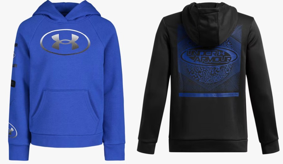 blue and black under armour hoodies