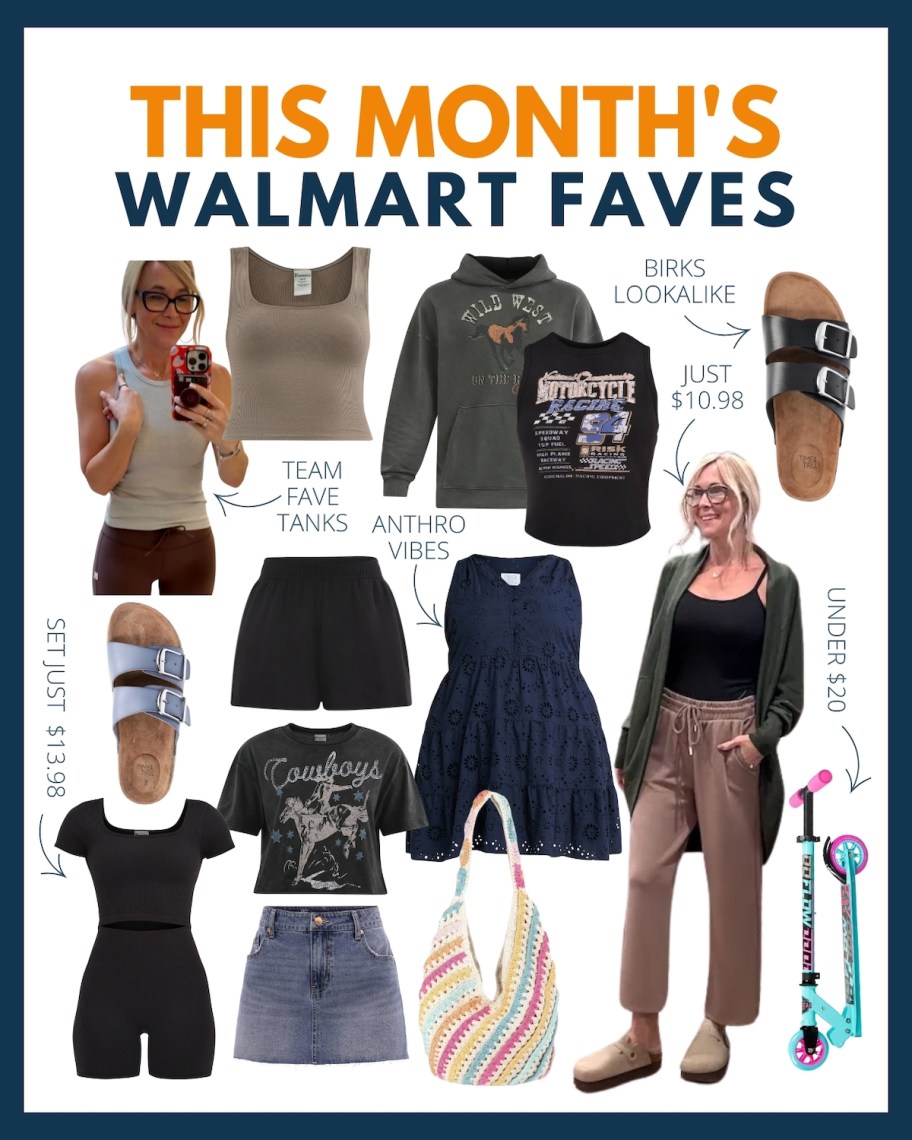 this month's walmart faves collage graphic