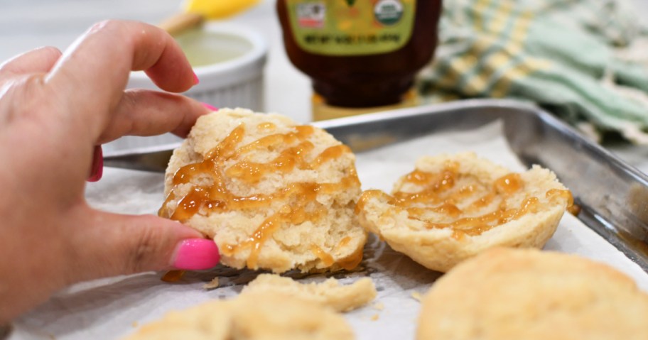 biscuits with honey drizzle