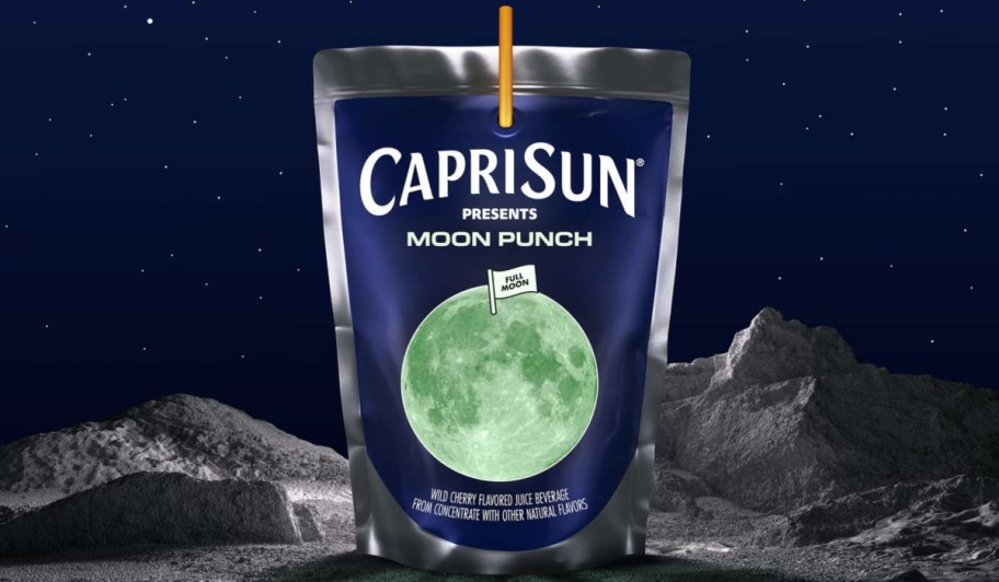 juice pouch with glow in the dark moon