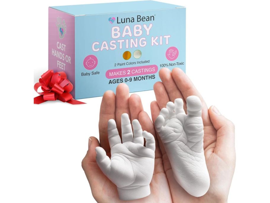 Luna Bean Baby Footprint & Hand Casting Kit stock image